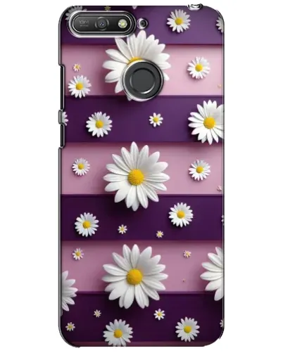Чехол для Huawei Y6 Prime 2018 с картинкой «Ромашки на фиолетовом»
