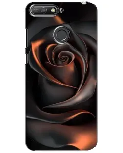 Чехол для Huawei Y6 Prime 2018 с картинкой «Шелковая черная роза»