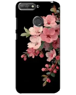 Чехол для Huawei Y6 Prime 2018 с картинкой «Розовая ветка сакуры»