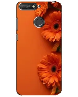 Чехол для Huawei Y6 Prime 2018 с картинкой «Оранжевые герберы»