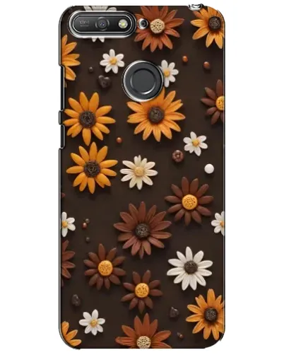 Чехол для Huawei Y6 Prime 2018 с картинкой «Узор из маленьких подсолнухов»