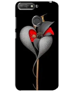 Чехол для Huawei Y6 Prime 2018 с картинкой «Серебряный фантазийный цветок»
