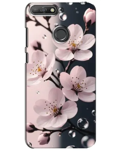 Чехол для Huawei Y6 Prime 2018 с картинкой «Нежная сакура и капли» Чехол для Huawei Y6 Prime 2018 с картинкой «Нежная сакура и капли»