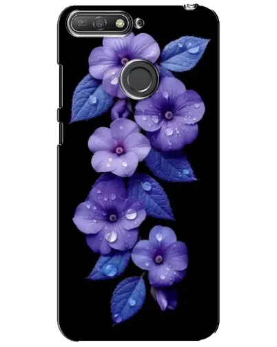 Чехол для Huawei Y6 Prime 2018 с картинкой «Фиолетовые цветы с росою»