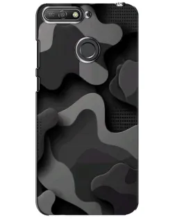 Чехол для Huawei Y6 Prime 2018 с картинкой «Темный абстрактный камуфляж»
