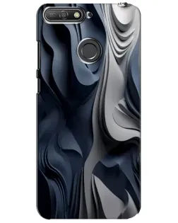 Чехол для Huawei Y6 Prime 2018 с картинкой «Объемные синие складки»