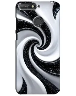 Чехол для Huawei Y6 Prime 2018 с картинкой «Черно-белая спираль»