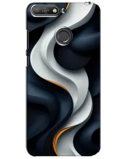 Чехол для Huawei Y6 Prime 2018 с картинкой «Объемные черно-белые ленты»
