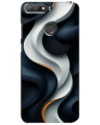 Чехол для Huawei Y6 Prime 2018 с картинкой «Объемные черно-белые ленты» Чехол для Huawei Y6 Prime 2018 с картинкой «Объемные черно-белые ленты»
