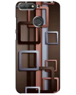 Чехол для Huawei Y6 Prime 2018 с картинкой «Коричневые объемные квадраты»