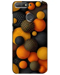Чехол для Huawei Y6 Prime 2018 с картинкой «Объемные оранжевые сферы»