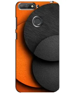 Чехол для Huawei Y6 Prime 2018 с картинкой «Геометрия оранжевых кругов»