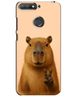 Чехол для Huawei Y6 Prime 2018 с картинкой «Капибара виктория»