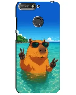 Чехол для Huawei Y6 Prime 2018 с картинкой «Морская капибара»