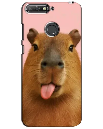 Чехол для Huawei Y6 Prime 2018 с картинкой «Капибара с языком»