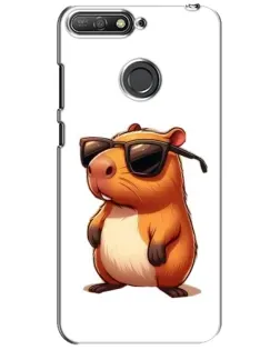 Чехол для Huawei Y6 Prime 2018 с картинкой «Капибара в очках»
