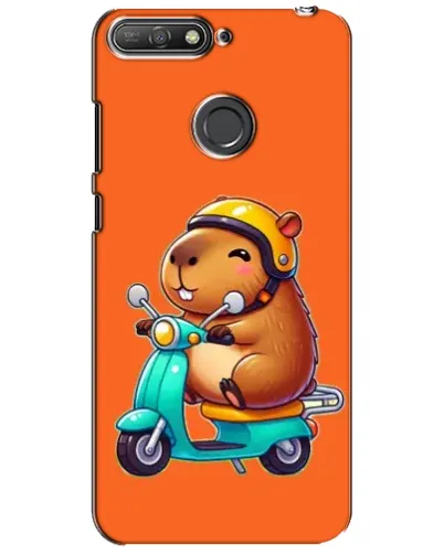 Чехол для Huawei Y6 Prime 2018 с картинкой «Капибара на скутере»