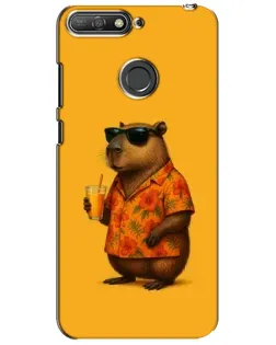 Чехол для Huawei Y6 Prime 2018 с картинкой «Капибара на отдыхе»