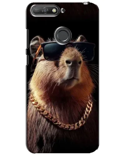 Чехол для Huawei Y6 Prime 2018 с картинкой «Капибара золотая цепь»
