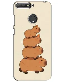 Чехол для Huawei Y6 Prime 2018 с картинкой «Башня из капибар»