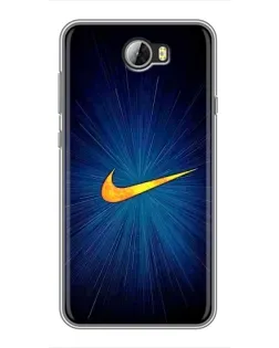 Чехол для Huawei Y5II с картинкой «Синий пульс Nike» Чехол для Huawei Y5II с картинкой «Синий пульс Nike»