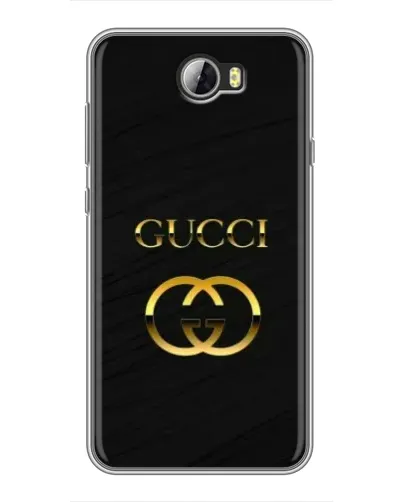 Чехол для Huawei Y5II с картинкой «Золотой логотип Gucci»