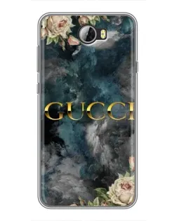 Чехол для Huawei Y5II с картинкой «Абстрактные цветы Gucci»