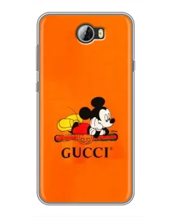 Чехол для Huawei Y5II с картинкой «Микки Маус Gucci — оранж»