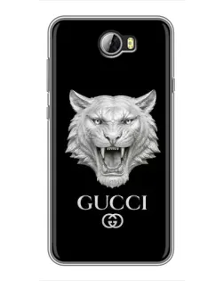 Чехол для Huawei Y5II с картинкой «Gucci — серебряный лев»