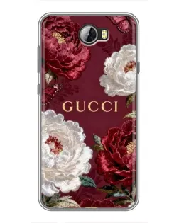 Чехол для Huawei Y5II с картинкой «Gucci — бордовые розы»