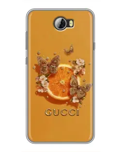 Чехол для Huawei Y5II с картинкой «Gucci — золотые бабочки»