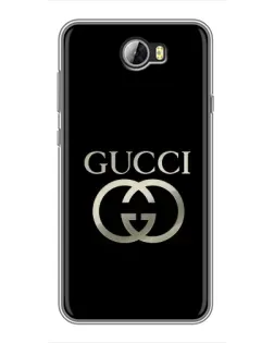 Чехол для Huawei Y5II с картинкой «Gucci — золото на черном»