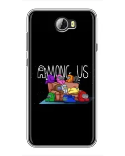 Чехол для Huawei Y5II с картинкой «Логотип Among Us»