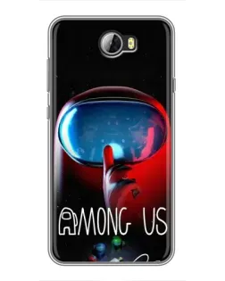 Чехол для Huawei Y5II с картинкой «Красный импостер — макро»