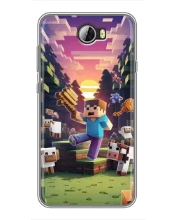 Чехол для Huawei Y5II с картинкой «Стив на ферме»