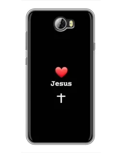 Чехол для Huawei Y5II с картинкой «Сердце - Jesus»
