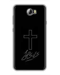 Чехол для Huawei Y5II с картинкой «Графический крест Jesus»