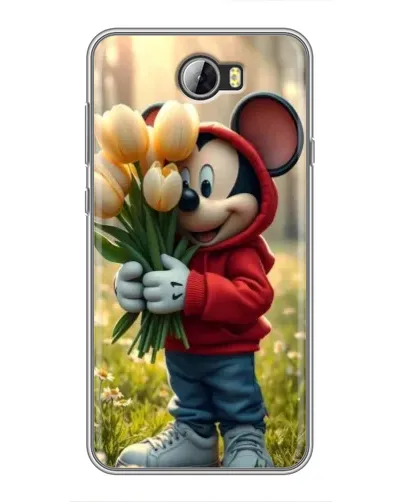 Чехол для Huawei Y5II с картинкой «Микки с тюльпанами»