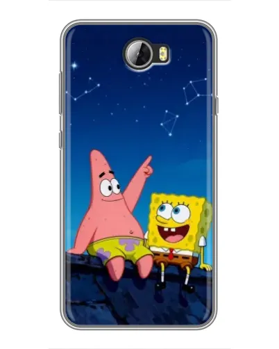 Чехол для Huawei Y5II с картинкой «Губка Боб и Патрик ночью»