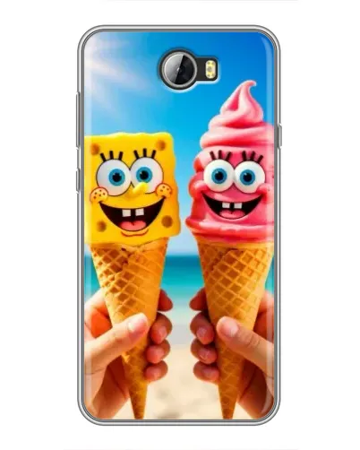 Чехол для Huawei Y5II с картинкой «Спанч Боб мороженое»