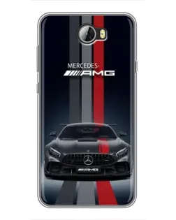 Чехол для Huawei Y5II с картинкой «Mercedes — белый карбон» Чехол для Huawei Y5II с картинкой «Mercedes — белый карбон»