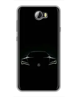 Чехол для Huawei Y5II с картинкой «Mercedes — силуэт авто» Чехол для Huawei Y5II с картинкой «Mercedes — силуэт авто»