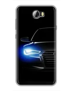 Чехол для Huawei Y5II с картинкой «Неоновый взгляд Audi»