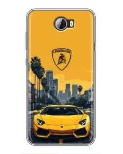Чехол для Huawei Y5II с картинкой «Желтый Lamborghini город» Чехол для Huawei Y5II с картинкой «Желтый Lamborghini город»