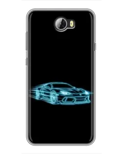 Чехол для Huawei Y5II с картинкой «Неоновый контур Lamborghini» Чехол для Huawei Y5II с картинкой «Неоновый контур Lamborghini»