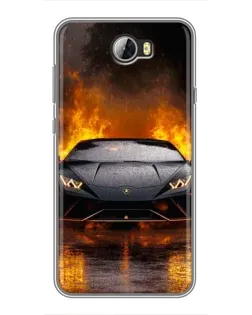 Чехол для Huawei Y5II с картинкой «Lamborghini в огне» Чехол для Huawei Y5II с картинкой «Lamborghini в огне»