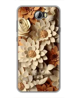 Чохол для Huawei Y5II з картинкою «Бежевий флористичний декор» Чохол для Huawei Y5II з картинкою «Бежевий флористичний декор»