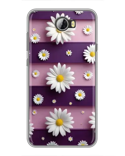 Чехол для Huawei Y5II с картинкой «Ромашки на фиолетовом»