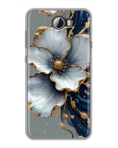 Чехол для Huawei Y5II с картинкой «Белый цветок и золотой флюид» Чехол для Huawei Y5II с картинкой «Белый цветок и золотой флюид»