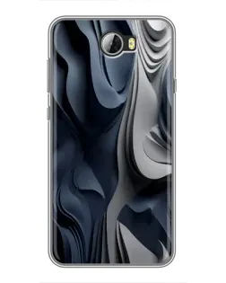 Чехол для Huawei Y5II с картинкой «Объемные синие складки»